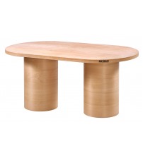 Masifart Twiska 160 Lık Kayın Silindir Oval Masa Cilasız Ham
