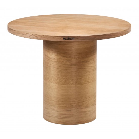 Masifart Taus 100 Lük Meşe Dar Silindir Masa Cilasız Ham