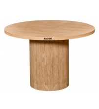 Masifart Taus 140 Lık Meşe Geniş Silindir Masa Cilasız Ham