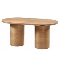 Masifart Taus 160 Lık Meşe Silindir Oval Masa Cilasız Ham