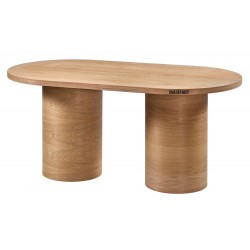 Masifart Taus 180 Lik Meşe Silindir Oval Masa Cilasız Ham