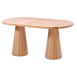 Masifart Port 160 Lık Kayın Line Oval Masa Cilasız Ham