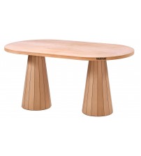 Masifart Port 180 Lik Kayın Line Oval Masa Cilasız Ham