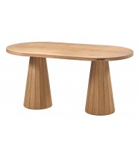 Masifart Bonita 160 Lık Meşe Line Oval Masa Cilasız Ham