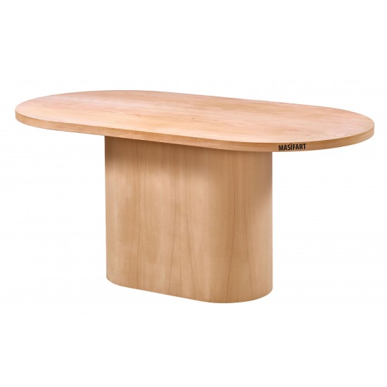 Masifart Data 200 Lük Kayın Ufo Oval Masa Cilasız Ham