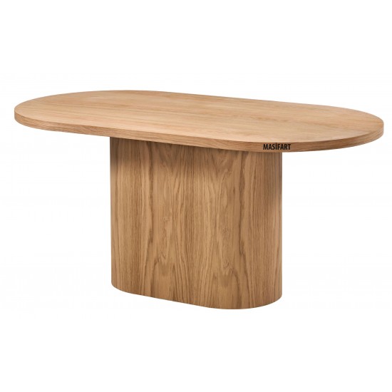 Masifart Nimbus 200 Lük Meşe Ufo Oval Masa Cilasız Ham