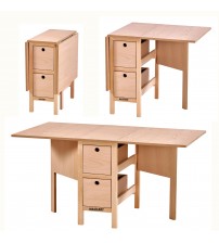 Masifart Trıe Çekmeceli Katlanır Masa Cilasız Ham