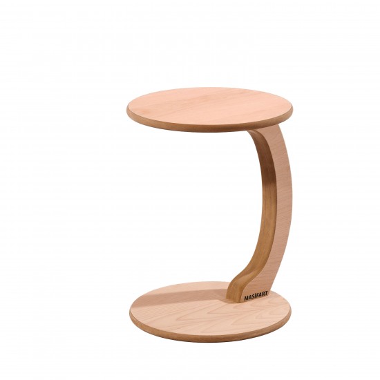 Masifart Testudines Kayın Yuvarlak C Servis Cilasız Ham