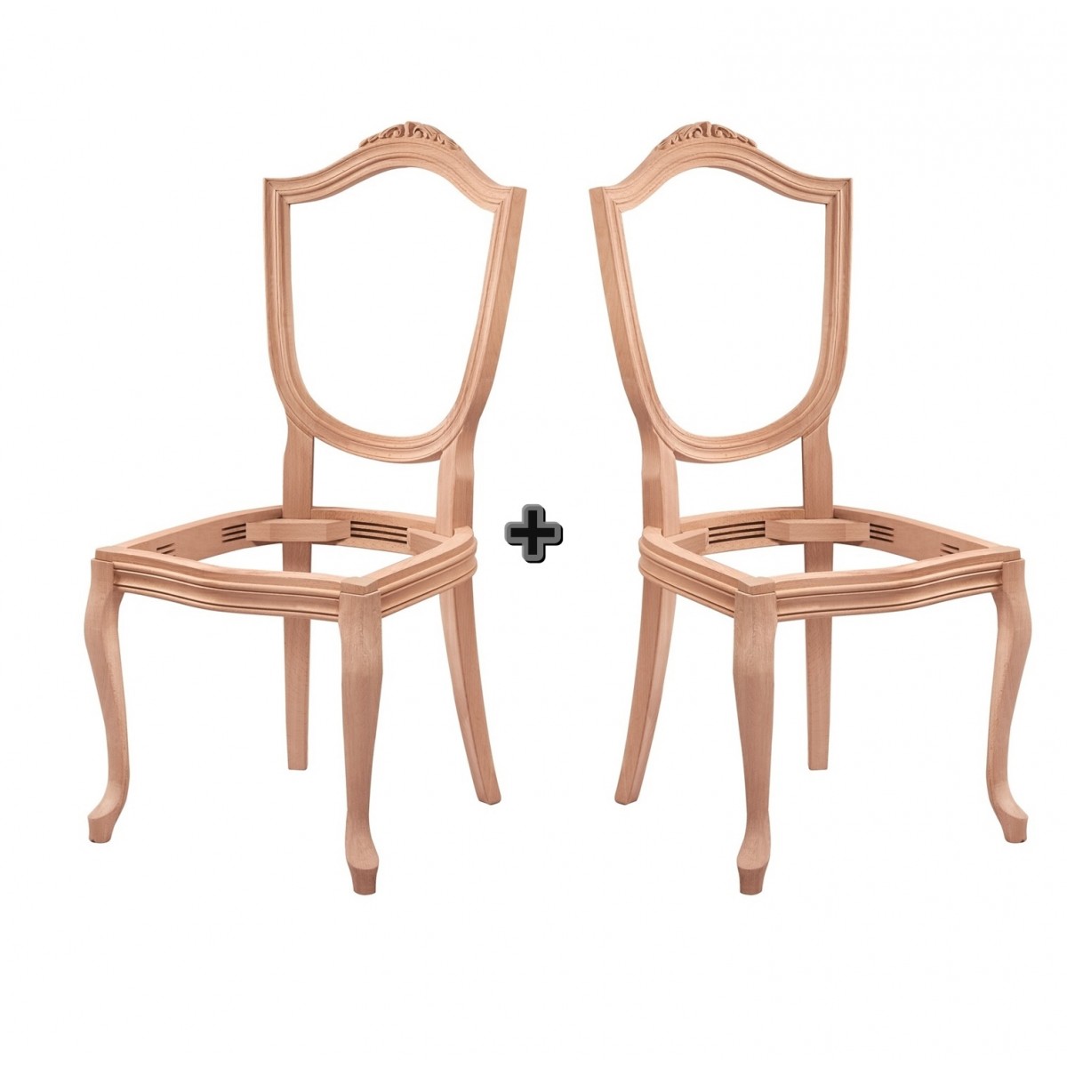 Masifart Aqua Kupa Oymalı Sandalye Cilasız Ham Ahşap 4511