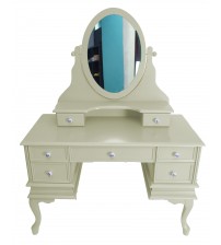Masifart 4572 Makyaj Masası Krem Patine Aynalı Makyaj Masası