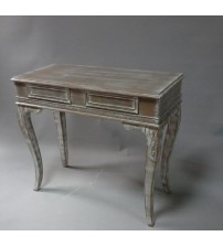 Masifart Tomi Oymalı Çift Çekmeceli Dresuar Beyaz Eskitme