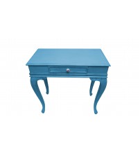 Masifart Flare 80 cm Mavi Eskitme Çekmeceli Dresuar Makyaj Masası