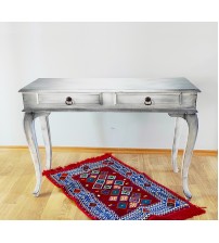 Masifart Samir 100 cm Beyaz Eskitme Dresuar Çekmeceli Makyaj Masası