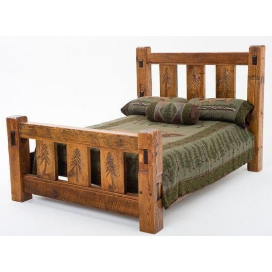 Masifart Bacata Ahşap Karyola Klasik Ahşap Yatak Başlığı Çift Kişilik