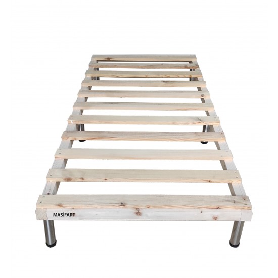 Masifart Tek Kişilik Ahşap Somya Karyola 90X200