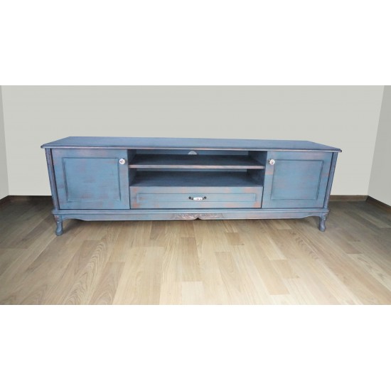 Masifart Senza Tv Ünitesi Oymalı Füme Bakır Patine Eskitme