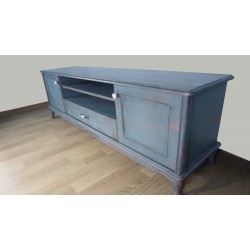 Masifart Senza Tv Ünitesi Oymalı Füme Bakır Patine Eskitme