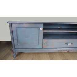 Masifart Senza Tv Ünitesi Oymalı Füme Bakır Patine Eskitme