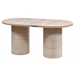 GERY YAPAY TRAVERTEN 160 LIK OVAL SİLİNDİR MASA