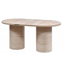 YUHTI YAPAY TRAVERTEN 180 LİK OVAL SİLİNDİR MASA