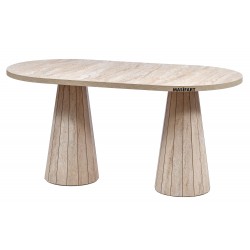 ADEL YAPAY TRAVERTEN 160 LIK OVAL LİNE MASA