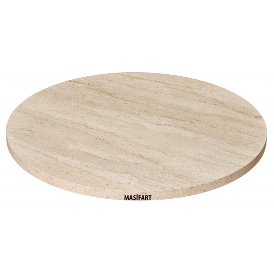 LUNA YAPAY TRAVERTEN 110 LUK YUVARLAK TABLA