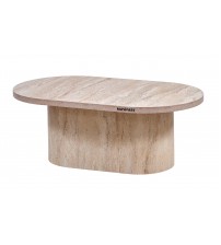 TASHA YAPAY TRAVERTEN MİLANO OVAL ORTA SEHPA