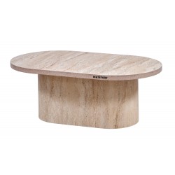 TASHA YAPAY TRAVERTEN MİLANO OVAL ORTA SEHPA