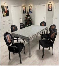 Masifart Taxon Oymalı Yemek Masası Sandalye Takımı