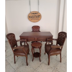 Masifart Obre Ahşap Ofis Takımı Çalışma Masası grubu 5 parça