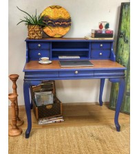 Masifart Sema Ahsap Calisma masası 110 cm Mavi Eskitme