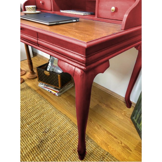 Masifart Sema Ahsap Calisma masası 110 cm Kırmızı Eskitme