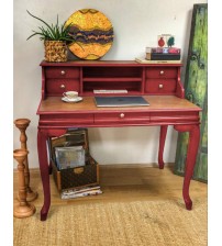 Masifart Sema Ahsap Calisma masası 110 cm Kırmızı Eskitme