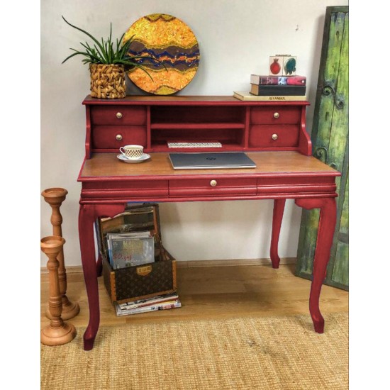 Masifart Sema Ahsap Calisma masası 110 cm Kırmızı Eskitme