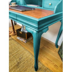 Masifart Sema Ahsap Calisma masası 110 cm Turkuaz Eskitme