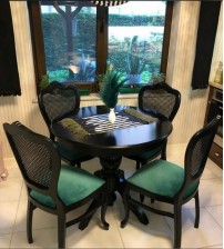 Masifart Maley 100 cm Yuvarlak Baba Ayak Masa + 4 Sandalye Takımı