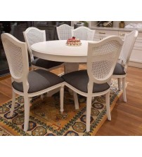 Masifart Traf 120 cm Yuvarlak Baba Ayak Masa + 6 Sandalye Takımı