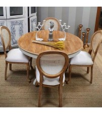 Masifart Corsy 100 cm Yuvarlak Baba Ayak Masa + 4 Sandalye Takımı