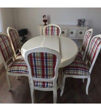 Masifart Yumi 150 cm Elips Baba Ayak Masa + 6 lı Sandalye Takımı