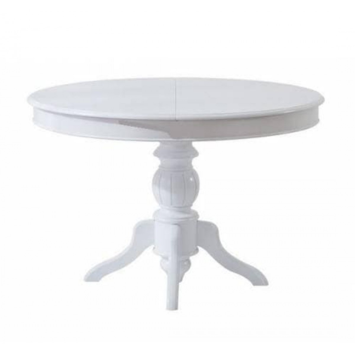 Masifart Baba Ayak Masa Yuvarlak Yemek Masasi Beyaz Lake