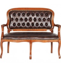 Masifart Ahşap Kapitoneli Klasik ikili Ofis Bekleme Koltuğu