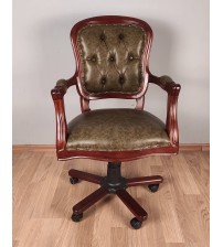 Masifart Trend Ahşap Klasik Ofis Çalışma Koltuğu Ceviz Makam Koltuğu