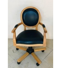 Masifart Piero Ahşap Yuvarlak Ofis Çalışma Koltuğu Makam Koltuğu