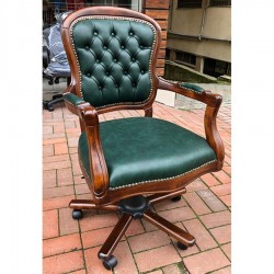 Masifart Carmen Ahşap Klasik Ofis Çalışma Koltuğu Ceviz Makam Koltuğu