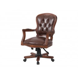 Masifart Larion Ahşap Klasik Ofis Çalışma Koltuğu Ceviz Makam Koltuğu