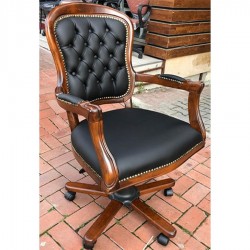 Masifart Lovia Ahşap Klasik Ofis Çalışma Koltuğu Ceviz Müdür Koltuğu