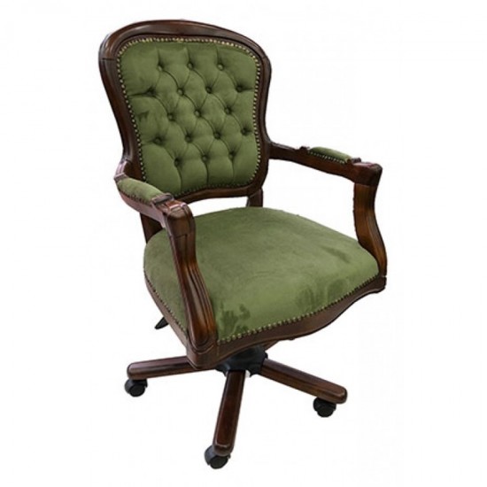 Masifart Mimoza Ahşap Klasik Çalışma Koltuğu Ceviz Ofis koltuğu