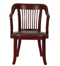 Masifart Network Bekleme Koltuğu Ahşap Klasik Ofis Koltuğu Kızıl