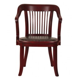 Masifart Network Bekleme Koltuğu Ahşap Klasik Ofis Koltuğu Kızıl