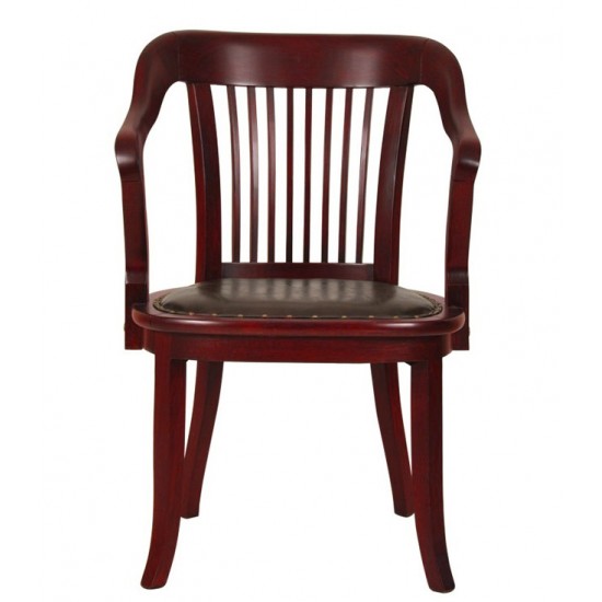 Masifart Network Bekleme Koltuğu Ahşap Klasik Ofis Koltuğu Kızıl